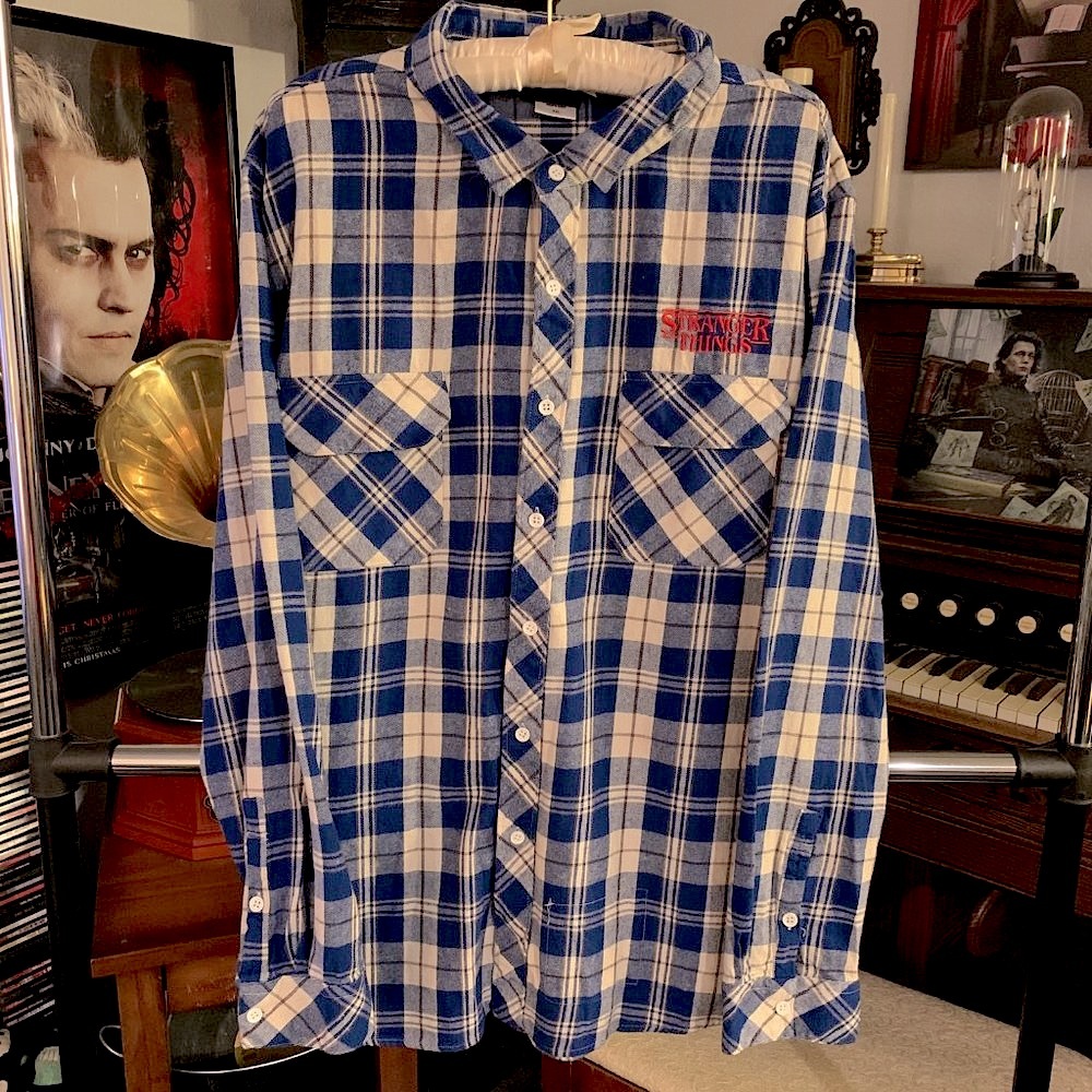 🧇 Stranger Things Unisex Blue Button Down Flannel 🧇